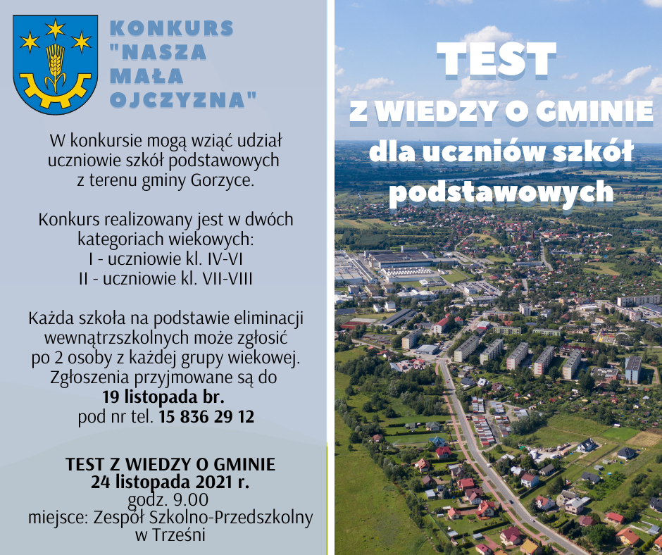 Test wiedzy o gminie Gorzyce dla uczniów